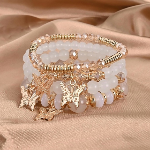 Your Choice NWT Set of Butterfly Hand Beaded Bracelets - Picture 2 of 8